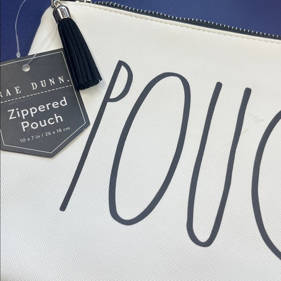 NWT RAE DUNN Zippered Pouch w/tasseled zipper pull - Picture 5 of 7